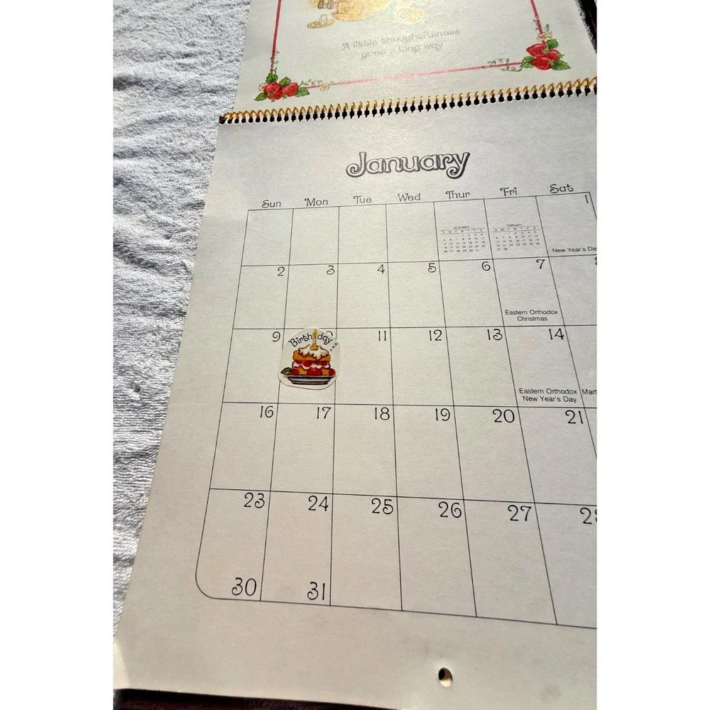 Rare Vintage 1983 Strawberry Shortcake Wall Calendar American Greetings Stickers